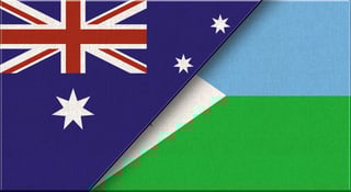Djibouti and Australia Flags Together