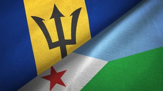 Djibouti and Barbados Flags Together