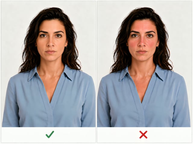 Applicant Photo With Unnatural Red Tint