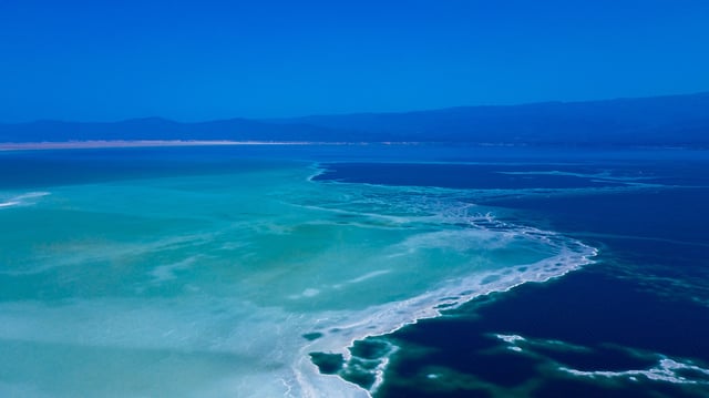 Blue Salt Coast Of Lake Assal