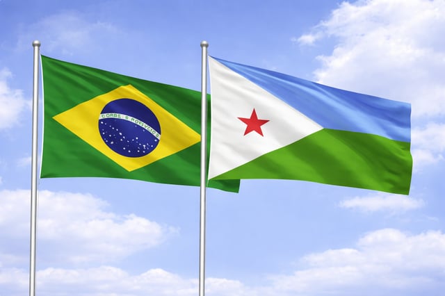 Djibouti and Brazil Flag Together