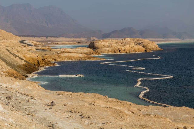 Coast Of Saline Lake Assal In Djibouti