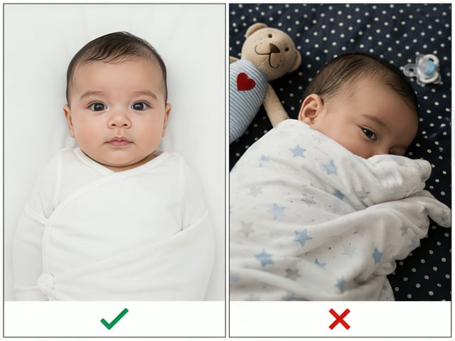 Correct And Incorrect Infant Photo