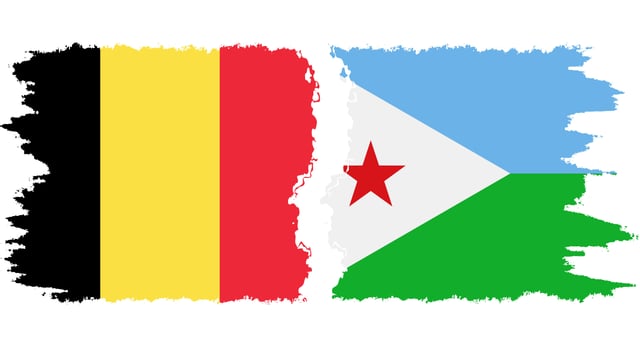 Djibouti and Belgium Flags Together