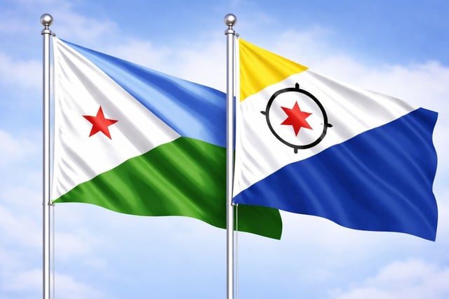 Djibouti and Bonaire flags together
