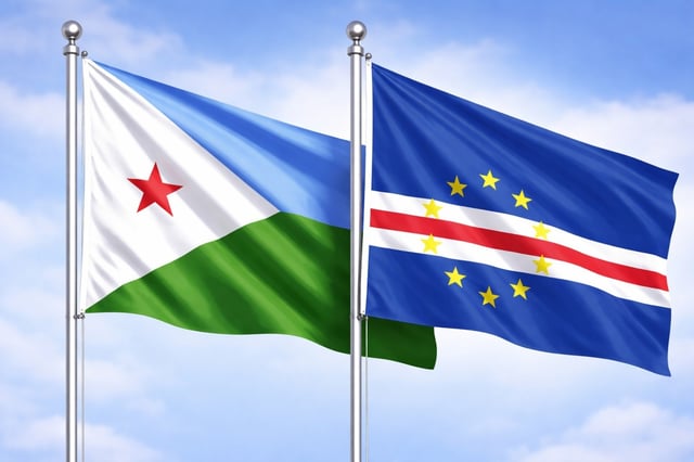 Djibouti and Cape Verde flags together