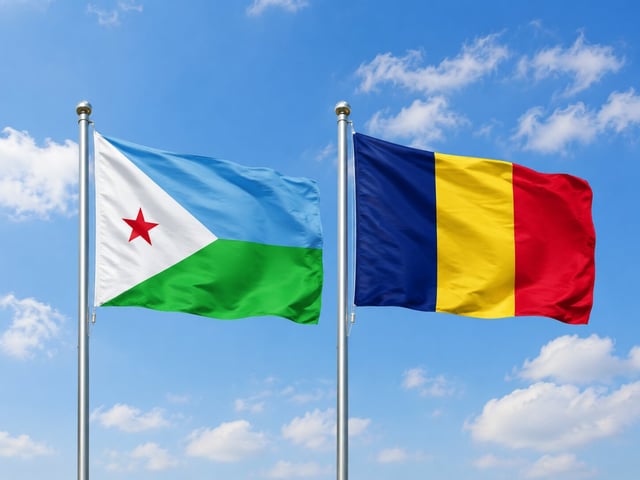 Djibouti and Chad flags together