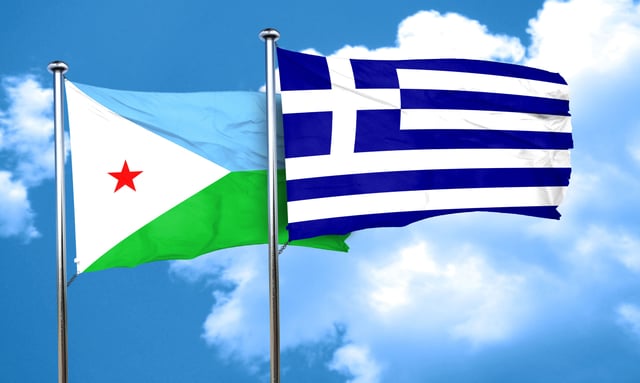 Djibouti Flag With Greece Flag