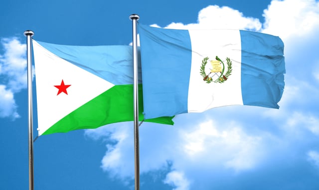 Djibouti Flag With Guatemala Flag