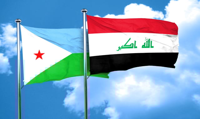 Djibouti Flag With Iraq Flag
