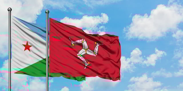 Djibouti Flag With Isle Of Man Flag