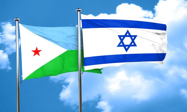Djibouti Flag With Israel Flag