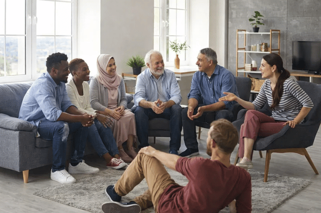 Family And Friends Meeting At Home