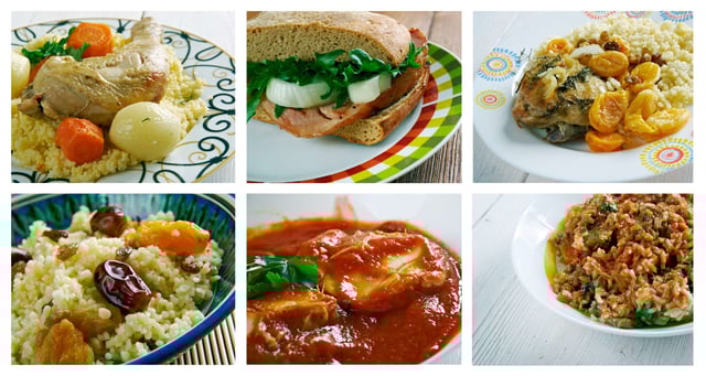 Food Set African Traditional Cuisine Collage