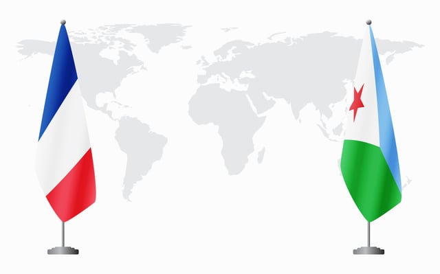 Djibouti And France Flags Together