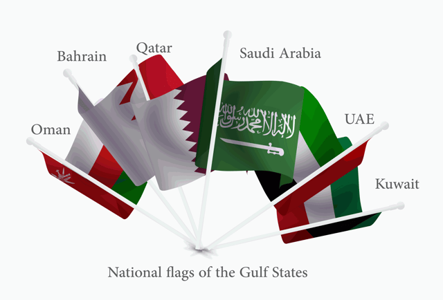 National flags of the Gulf States