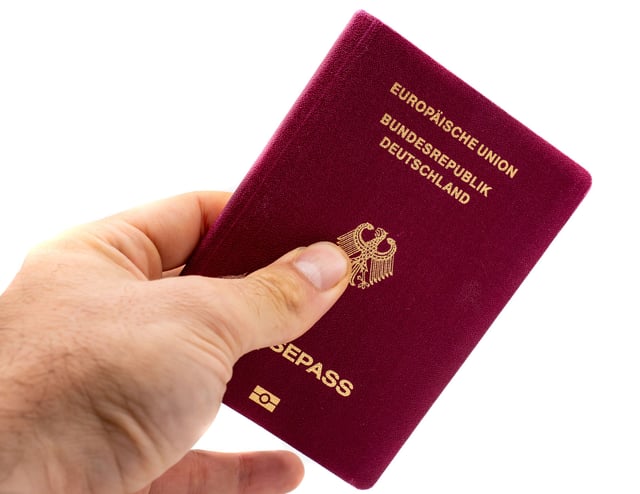 German Passport Isolated on White Background