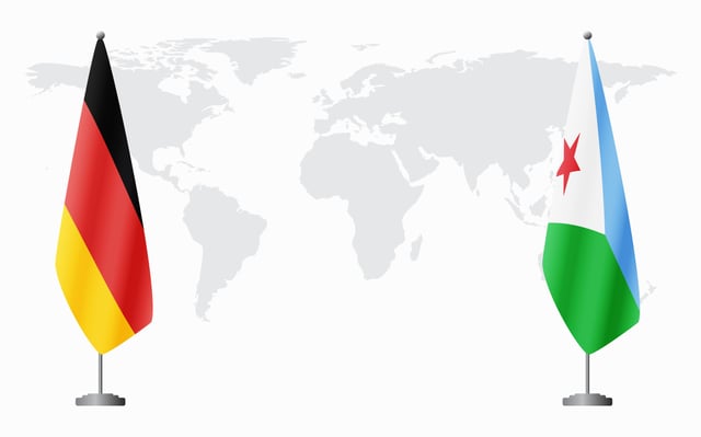 Djibouti And Germany Flags Together