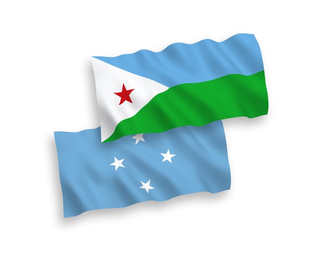 National Vector Fabric Wave Flags Of Federated States Of Micronesia