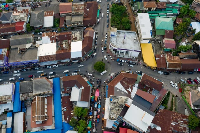 Overhead View Of A Wet Street