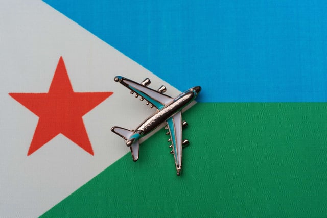 Plane Over Djibouti Flag