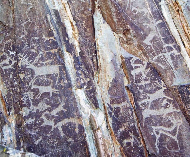Rock Art On A Large Stone