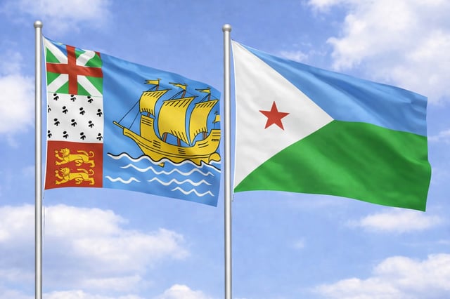Saint Pierre and Miquelon Flag with Djibouti Flag