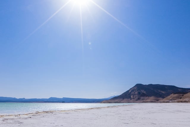 Salty Coastline Of The Lake Assal Djibouti