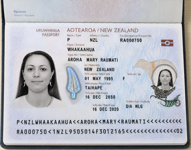 Sample of Passport Biopage Scan