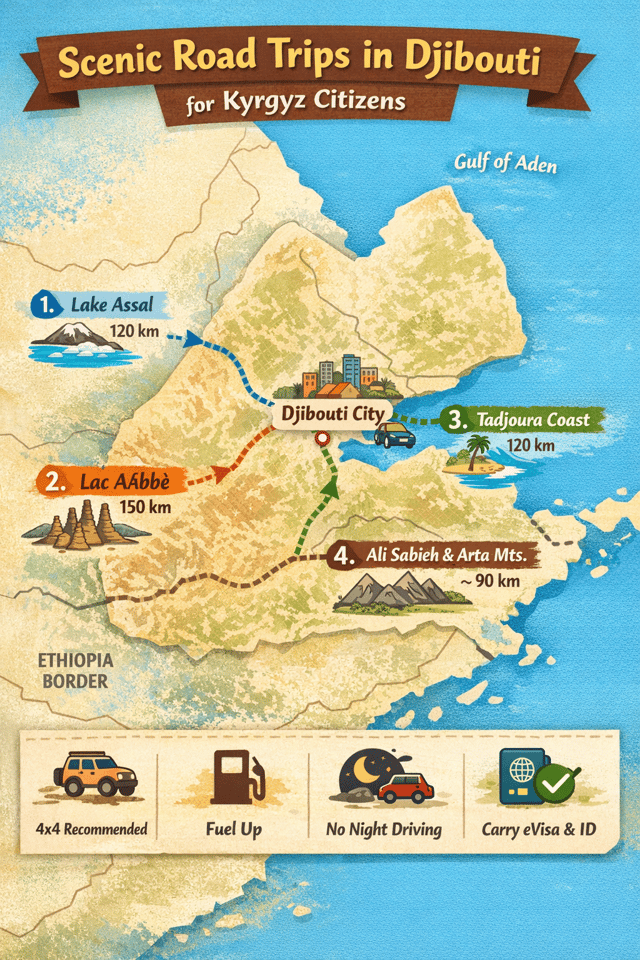 Scenic Road Trips And Drives In Djibouti For Kyrgyz Citizens