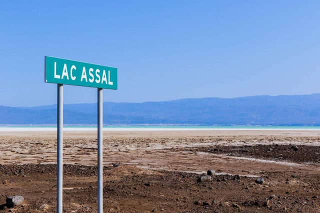 Signboard Showing Route To Lake Assal