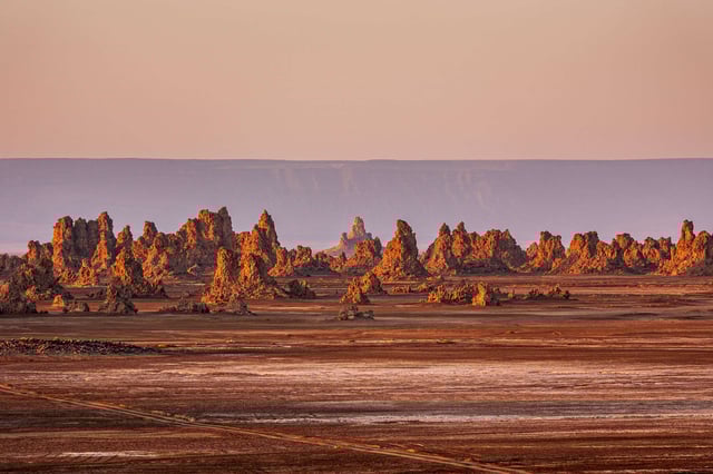 Sizzling Limestone Chimneys At Lake Abhe In Djibouti