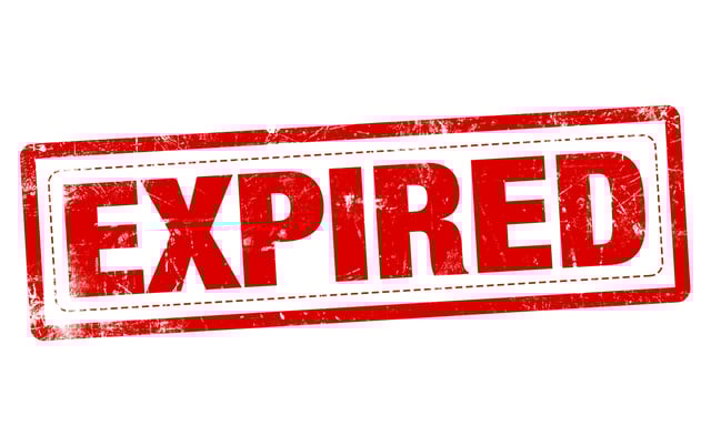 Stamp Word Expired In Red Over White Background