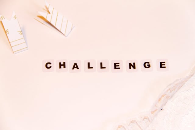 The word challenge written in black letter