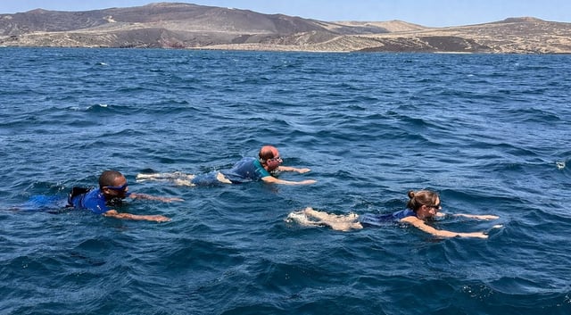 Tourists swimming in Lake Assal Djibouti