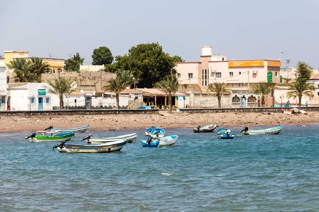 Traditional Boats Moored At Tadjoura Port Djibouti