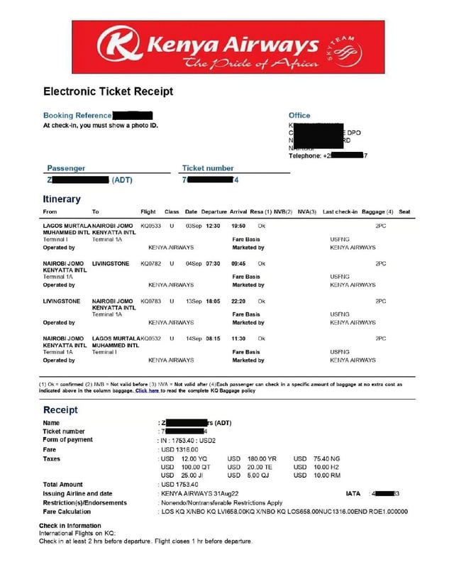 Travel Proof Requirements