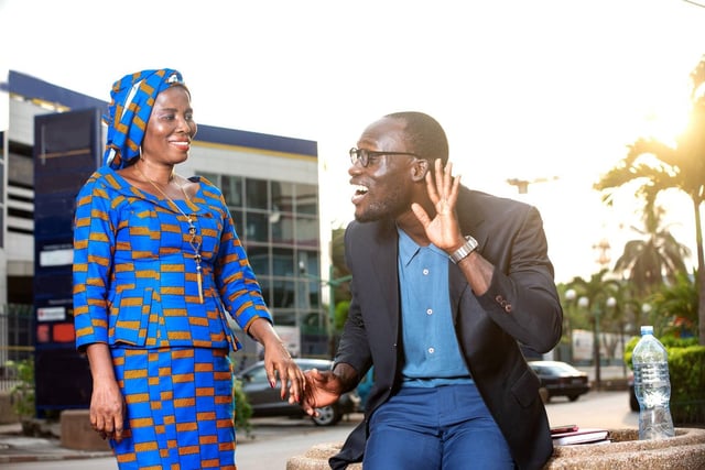 Two Africans having a conversation with each other