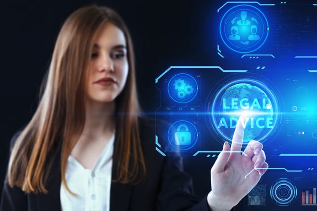 Young Businessman Working On A Virtual Screen