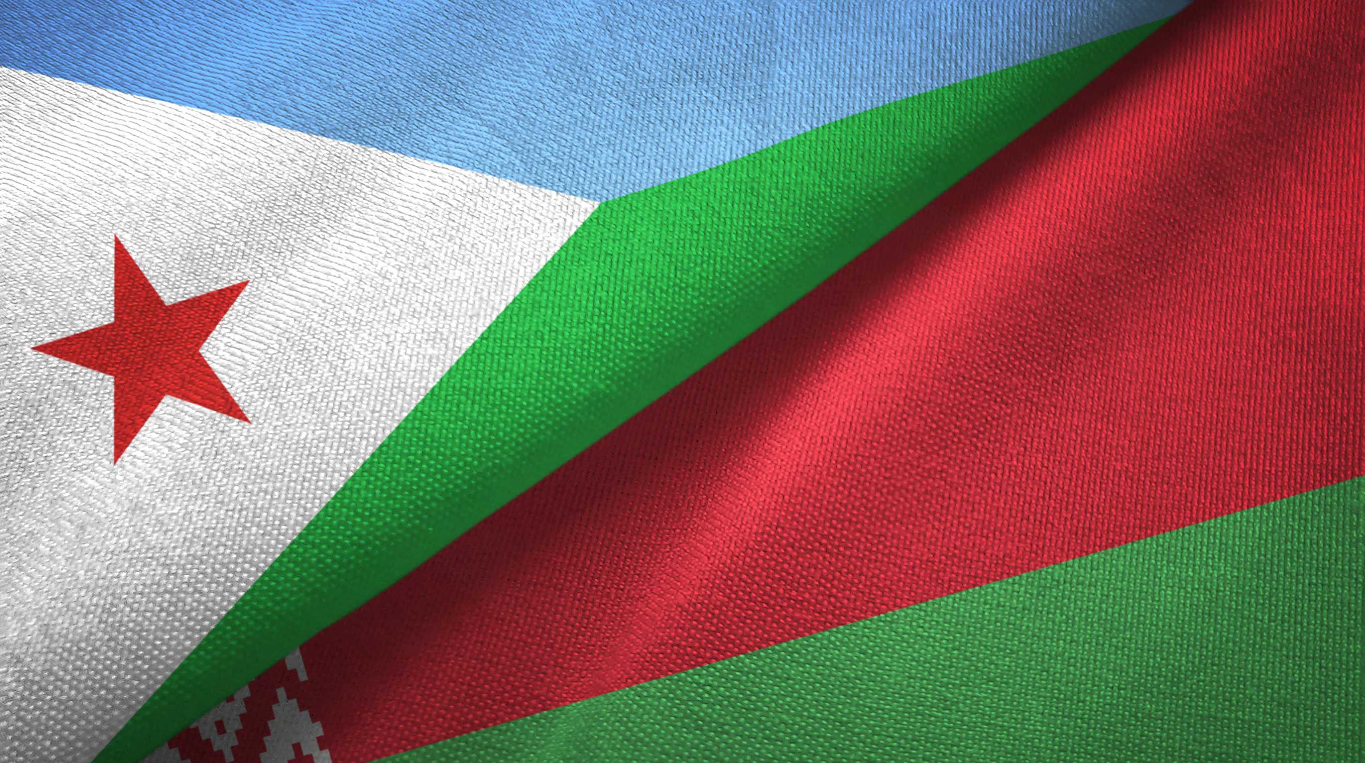 Djibouti and Belarus Flags Together Djibouti and Belarus Flags Together