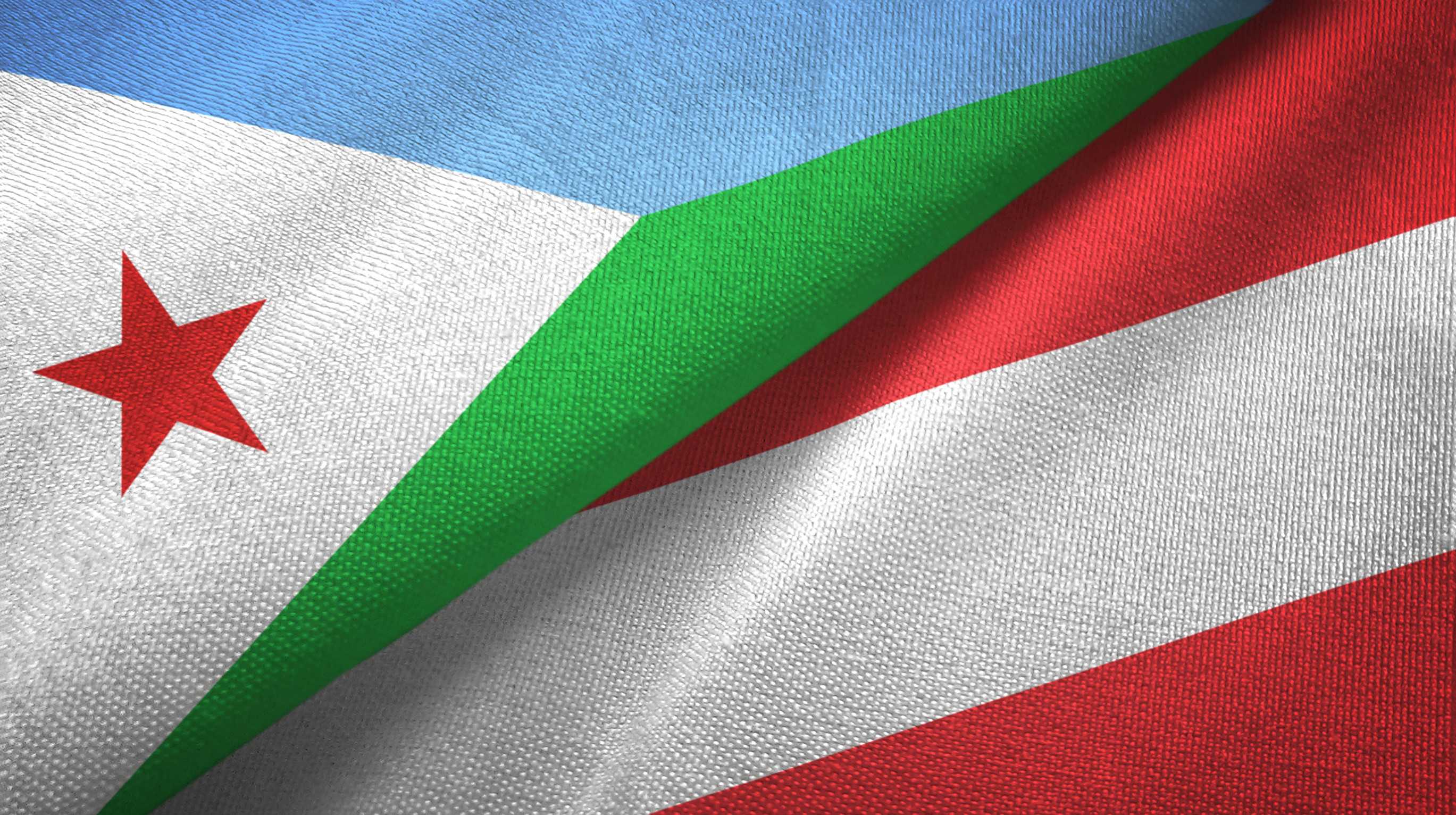 Djibouti and Austria Flag Together Djibouti and Austria Flag Together