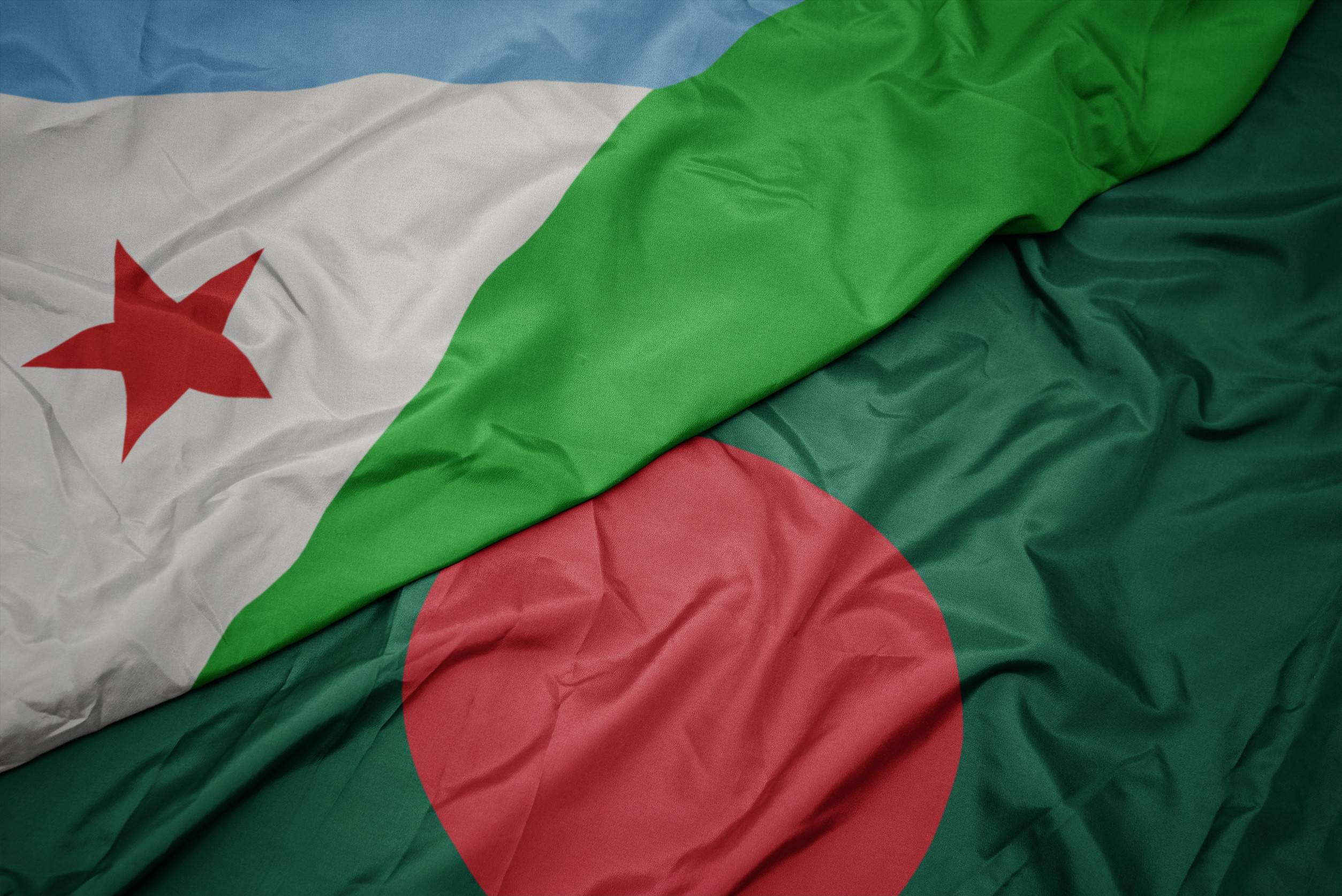 Djibouti and Bangladesh Flags Together Djibouti and Bangladesh Flags Together
