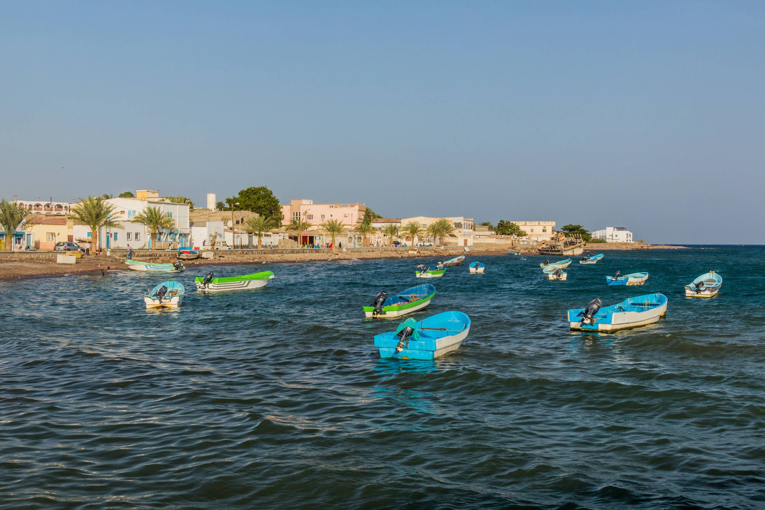 Fishing Boats Along The Tadjoura Coast Djibouti