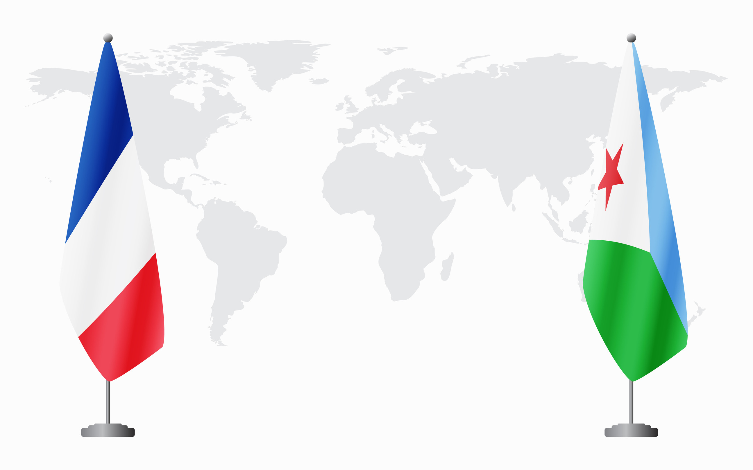 France And Djibouti Flags