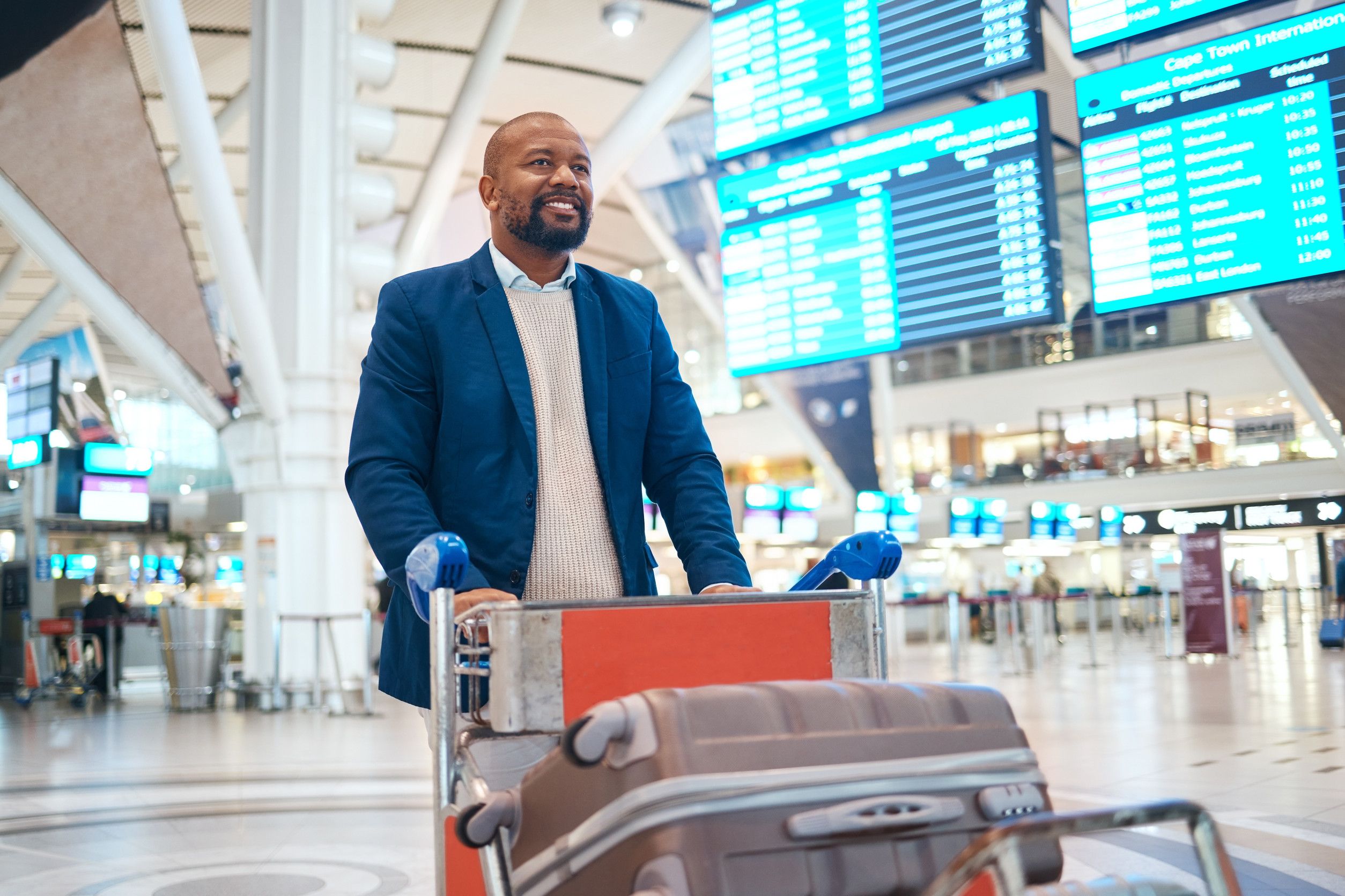 Luggage Trolley Airport And Travel Man