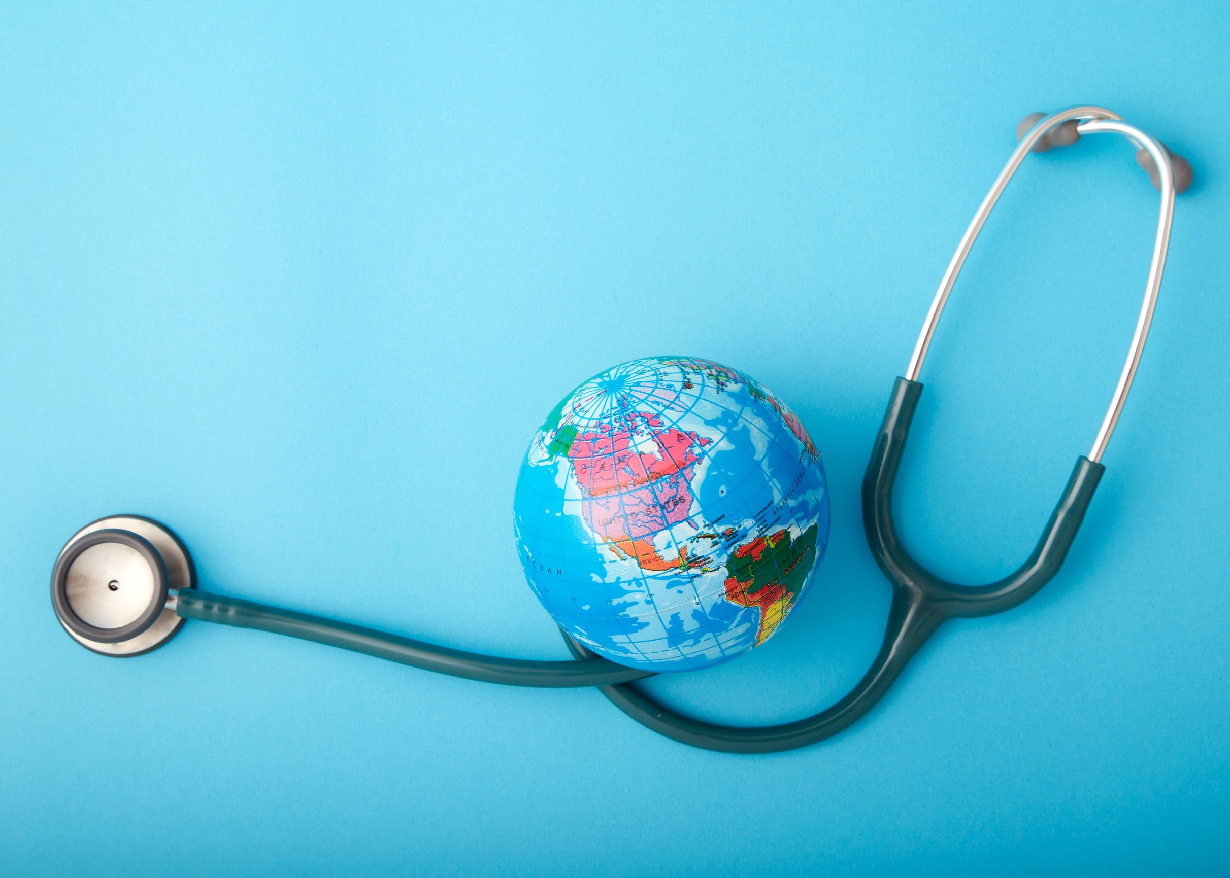 Stethoscope Wrapped Around Globe