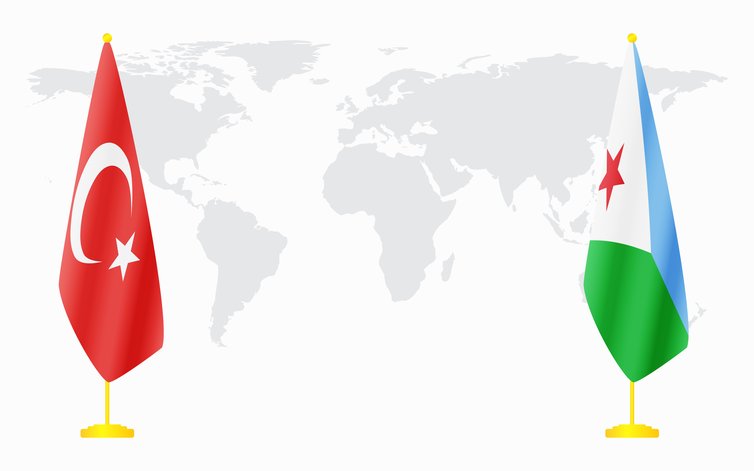Turkey And Djibouti Flags Turkey And Djibouti Flags