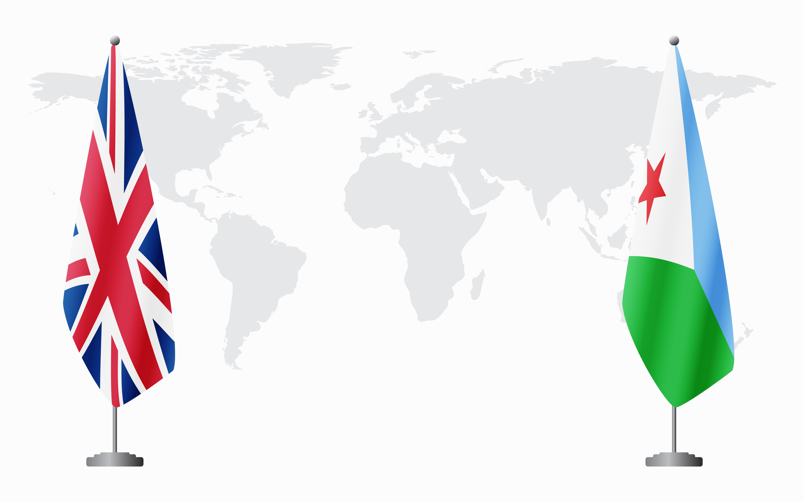 United Kingdom And Djibouti Flags