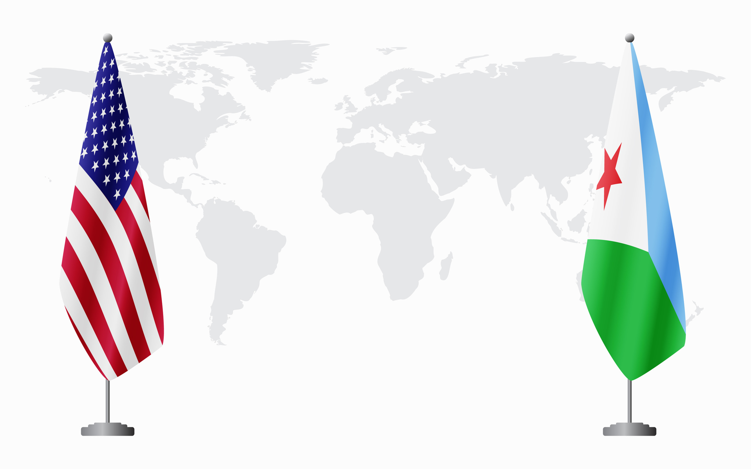 United States And Djibouti Flags
